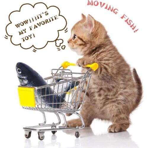 Moving Fish Cat Toy USB Electric Charging Dancing Wiggle Fish Catnip Cat Toy Electronic Fish For Cats Toys