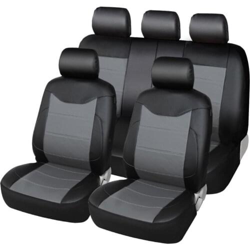 Clearance!!!PU Leather Car Seat Covers Universal Full Synthetic Set Full Auto Seat Full Covers Automobile Seat Covers Protector