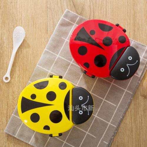 Protable Cartoon Food Container Child Microwave BentoBox Kids Food Box Dinnerware Lunchbox Cutlery Eco-Friendly with Spoon Fork