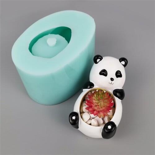 PRZY 3D Cute Flower Pot Silicone Molds Succulent Plants Dog Husky Panda Silicone Molds Concrete Handmade Molds Cement