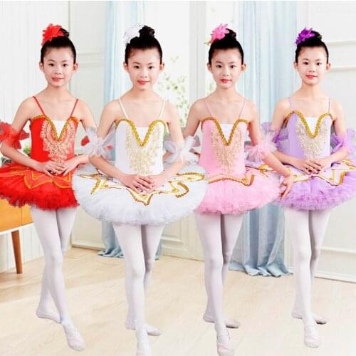 Romantic Child Ballerina Dance Costume Girl Swan Lake Ballet Dress Kids Ballet Tutu Skirt Gymnastic Leotard Ballroom Dancewear