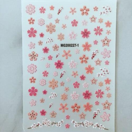 3D Nail Sticker Flower Design DIY Tips Nail Art Ornament Packaging Self-adhesive Transfer Decal Slider