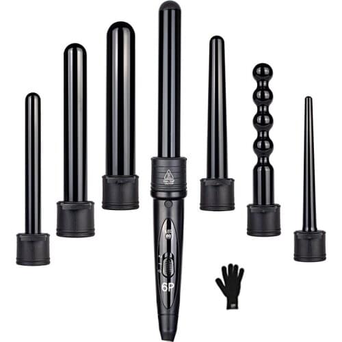 6 in 1 Curling Iron LCD Ceramic Hair Crimper 9-32mm Professional Hair Curler Wand Beauty Hair Crimp Corrugation Styling Tools