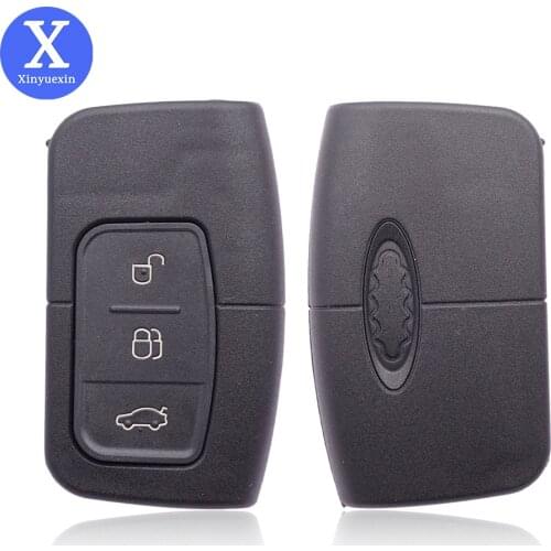 Xinyuexin Smart Card Remote Car Key Keyless Entry Fob Case for Ford Focus C-MAX S-MAX Mondeo Galaxy Kuga 3 Button Key Shell Case