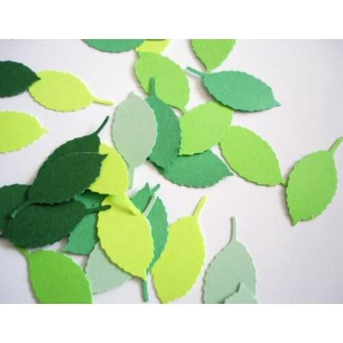 Mixed Green Rose Leaf Confettis birthday wedding bridal partyTable decor scrapbook favors