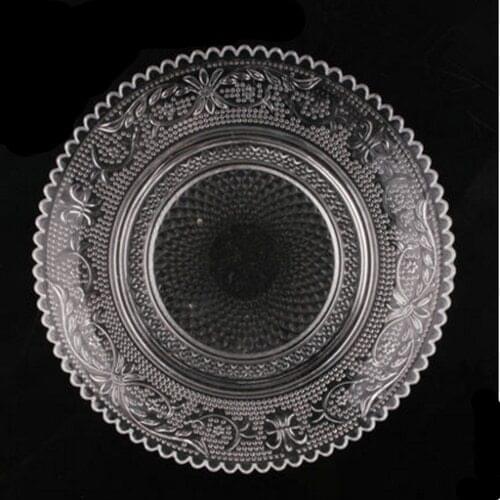 Glass fruit plate, round tea tray, snack plate, snack plate, salad plate, KTV bar special plate, high-end plate