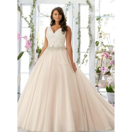 Vestidos de noiva Cap Sleeve Champagne Wedding Dress Plus Size Vintage Wedding Gown With Beaded Belt Ball Gown Wedding Dresses