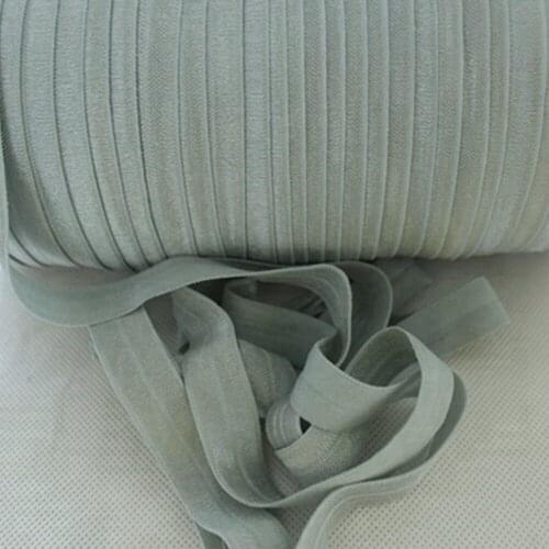 T.R RIBBON #009 light silver 5/8" Solid Color FOE Fold over elastic Ribbon for headwear accessoriess 50yards and 100yards/lot