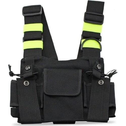 Outdoor Survival Tactical Vest Radio Harness Chest Front Pack Pouch Holster Rig Bag for Walkie Talkie Headsets & Accessorie