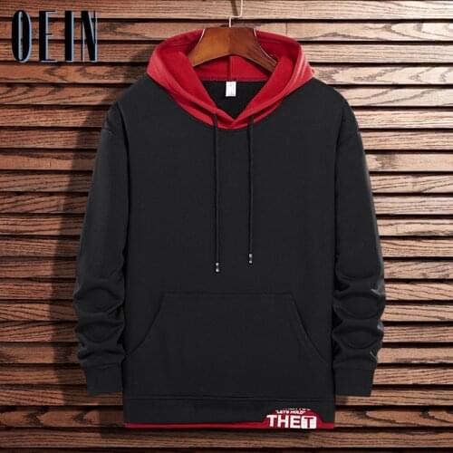 Patchwork Hoodie Men High Street 2021 Harajuku Hooded Sweatshirts Mens Fake Two Pieces Hoodies Streetwear Hip Hop Pullover Tops