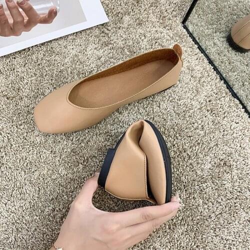 Zapatillas Mujer Women Loafers Flats Shoes Pu Leather Flats Female Shoes Mother Loafers Casual Slip-on Walking Shoes Woma Cheap