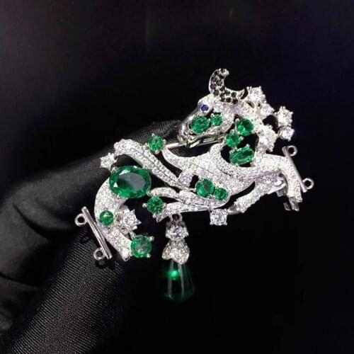 Jewelry finding&components taurus clasp 925 sterling silver with cubic zircon brooch and clasp double use 12 constellation