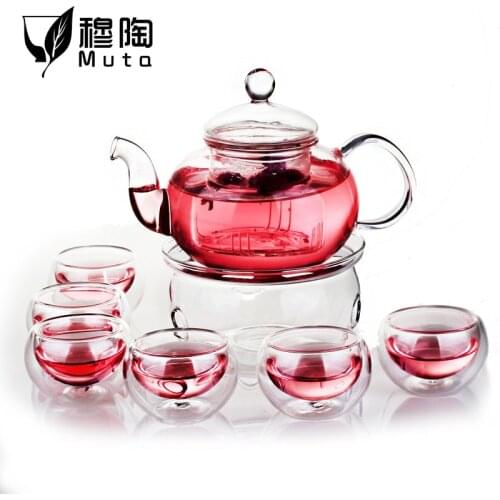 Good Clear Borosilicate Glass Teapot With 304 Stainless Steel Infuser Strainer Heat Resistant Loose Leaf Tea Pot Tool Kettle Set