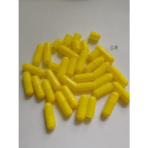 1000pcs/lot Gelatin Yellow Hollow Capsule Shells, Size 0# Edible Empty Elegant Mask Refillable Container, Empty Capsules