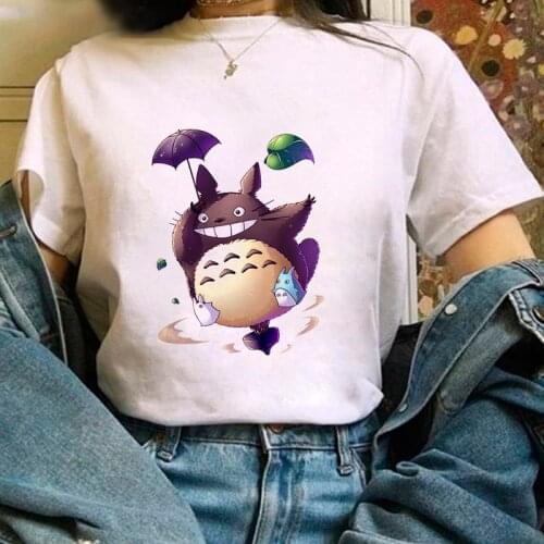 Women T-shirt Neighbor Totoro T-shirt Studio Ghibli Hayao Miyazaki Anime Female T-shirt Harajuku Graphic Kawaii T-shirt 90s Top