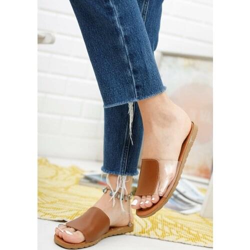 Women So Transparent Slippers black white coffee pink gray colors