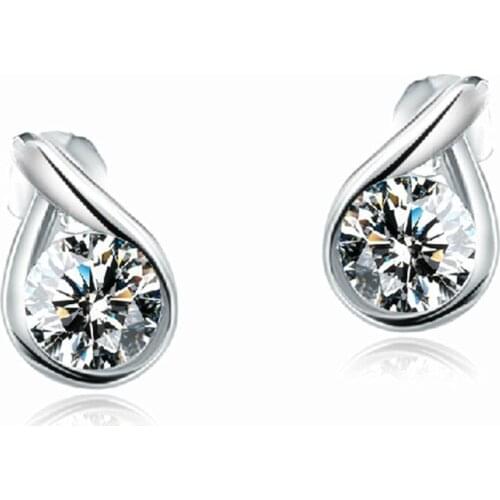 RONGQING Tears Shaped Zircon Stud Earrings for Women Cheap High Quality Jewelry Gift Sisters