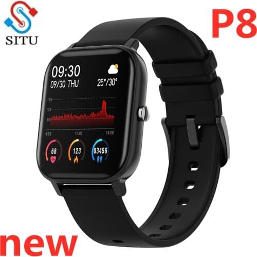 SITU P8 1.4 inch Smart Watch Men Full Touch Fitness Tracker Blood Pressure Smart Clock Women GTS Smartwatch for Xiaomi