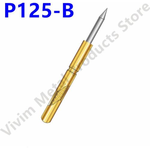 100 Pcs/Package Copper Nickel Plated Electronic Probe Pin P125-B Pin Total Length 33.35mm Spring Test Probe Test Accessories