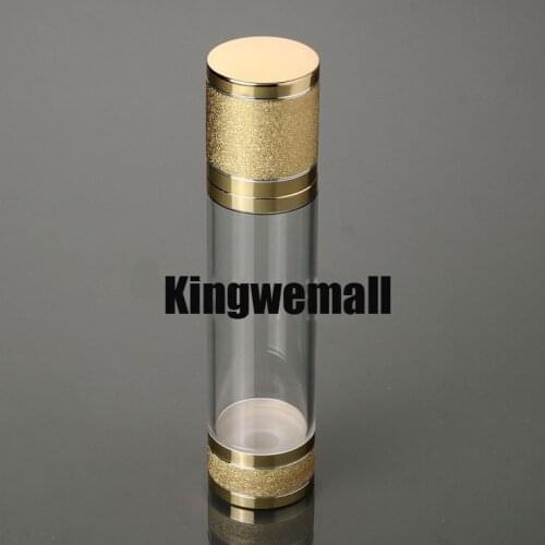100pcs/lot 100ML gold airless plastic lotion bottle with airless pump can used for Cosmetic Packaging FM04