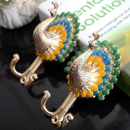 2019 Sale Retro European Zinc Alloy Hooks For Curtains Bandages Rope Coat-hat Wall Holder Hang Peacock Accessories Decoration