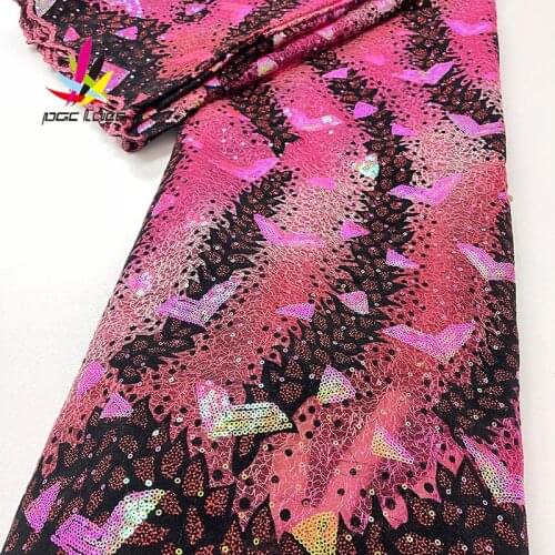 2021 Flocking Lace Fabric Latest Mix French Mesh Wedding Dresses Glitters Sequins inspired Wear for Occasions Celebrants