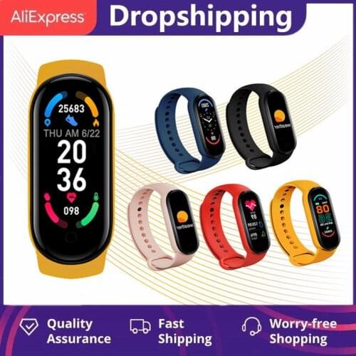 M6 Smart Bracelet Watch Fitness Tracker Heart Rate Blood Pressure Monitor Sport Waterproof USB Charging Color Screen Smart Watch