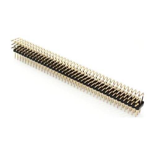 5PCS Gold Plated Pitch 2.54mm 3x40 Pin 120 Pin Right Angle Male Pin Header Strip Connector