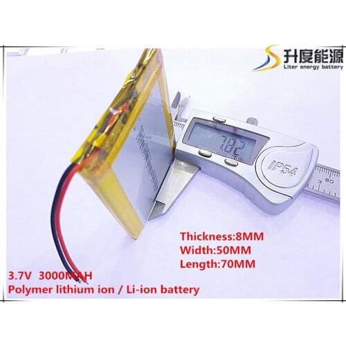 5pcs [SD] 3.7V,3000mAH,[805070] Polymer lithium ion / Li-ion battery for TOY,POWER BANK,GPS,mp3,mp4,cell phone,speaker