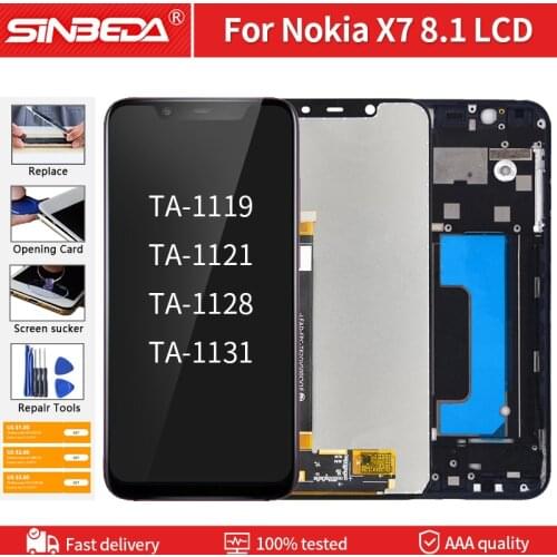 6.18" Original For Nokia X7 8.1 LCD Display Touch Screen Digitizer Assembly For Nokia X7 LCD TA-1119 TA-1121 TA-1128 TA-1131