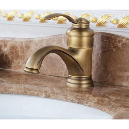 6" Antique Brass Faucet Bathroom Faucets crane Sink Basin Mixer Tap
