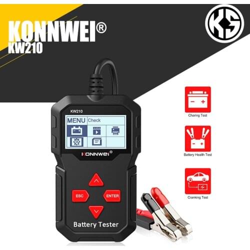 KONNWEI KW210 Automatic Smart 12V Car Battery Tester Auto Battery Analyzer 100 to 2000CCA Cranking Car Battery Tester