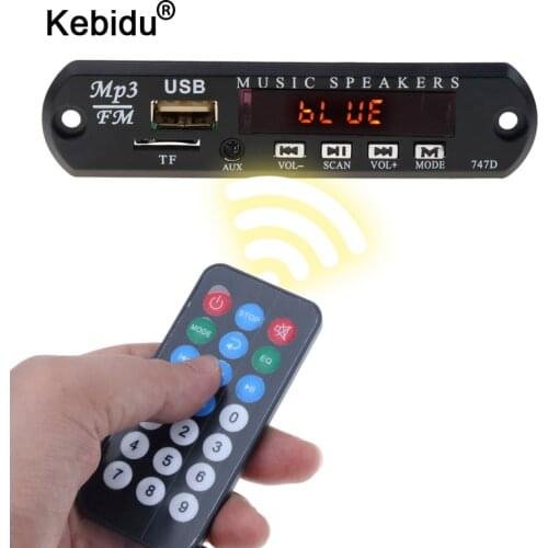 Kebidu Car USB Bluetooth MP3 Player Decoder Board Module with Remote Control USB FM Aux Radio for Car Compatiable for 5-12V