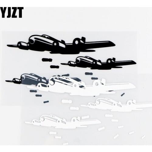 YJZT 17X8.8CM Interesting Aircraft Aviation Air Force Aircraft Car Sticker Vinyl Decal Art Murals Black / Silver 10A-0267