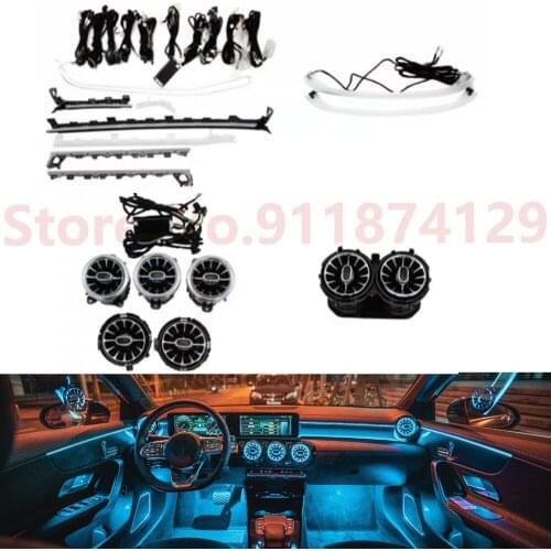 For Mercedes-Benz W177 W118 A-class A180L A200L 64-color central control front nozzle rear turbine air outlets atmosphere light
