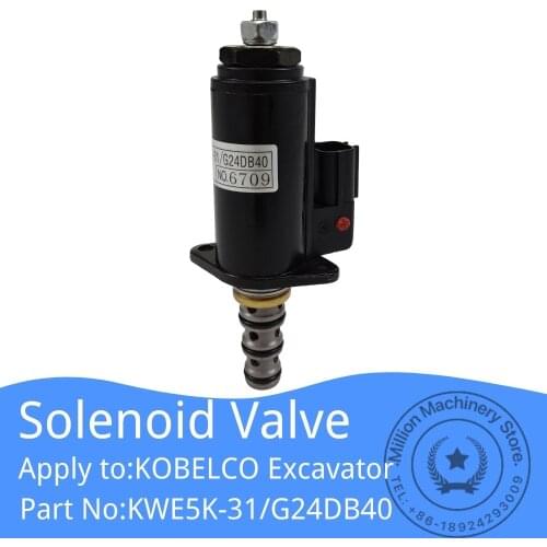 KWE5K-31 G24DB40 Safty Lock Solenoid Valve for KOBELCO Excavator SK200- 6 Spare Parts