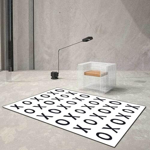 Rugs For Bedroom Modern Minimalist Black And White Letter Living Room Carpet Fashion Home Bedside Area Floor Mat Soft Carpets
