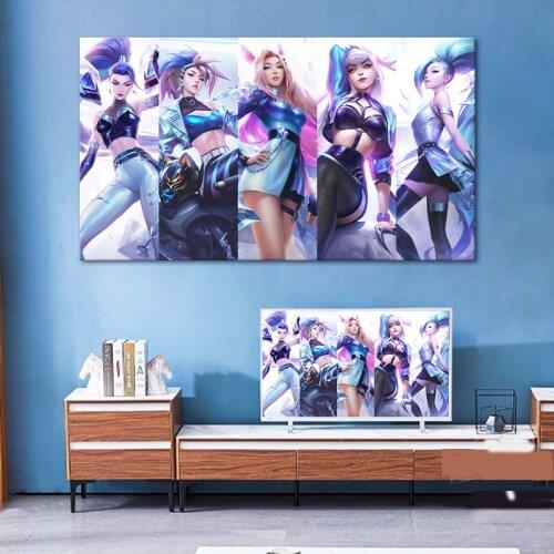 One Piece Anime LOL Game Sexy Girls Akali Ahri Evelyn Kaisa Poster Home Decor Canvas Print Wall Art Decor Oil Paintings Pictures