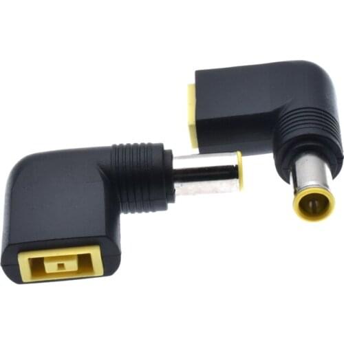 L Shaped 90 Degree DC Adapter Square Female to 7.9x5.5mm Male DC Power Plug Connector for Lenovo T400 T410 T420 T430 X200 X201