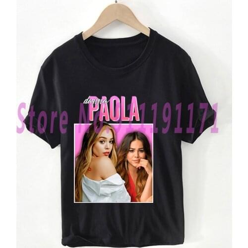 Fashion Danna Paola t shirt women Elite Carla Roson sweet graphics Top 90s Lucrecia 100% Cotton black clothes Pluse Size T-shirt