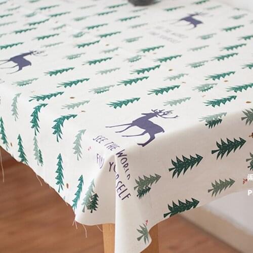 50*150cm Wall Cloth Fabric Cotton Linen Fabric Elk Forest Handmade Sofa Fabric Tablecloth Throw Pillow Curtain Fabric