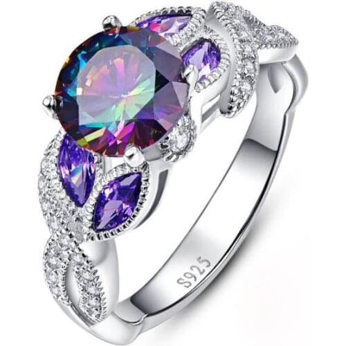2021 New Luxury Colorful Halo Marquise Engagement Ring for Women Anniversary Gift Jewelry Wholesale R6453