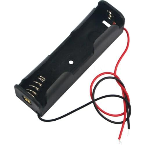 Wholesale 50Pcs/set Battery Holder Box Small Plastic 18650 Battery 3.7V Clip Storage Holder Box Case Black With Wire Lead Line