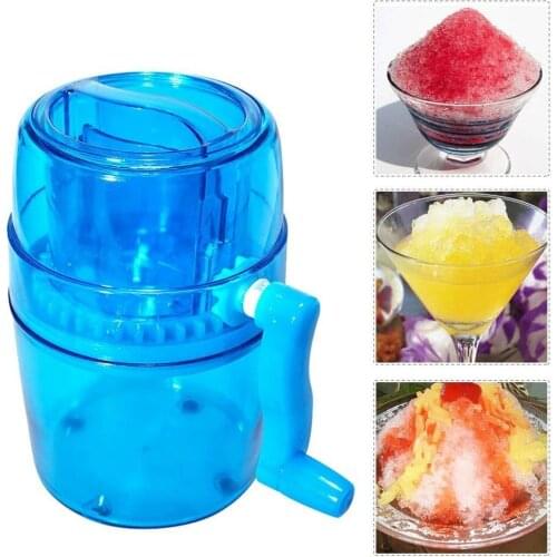 Portable Hand DIY Ice Shaver Crusher Shredding Machine Manual Snow Cone Maker