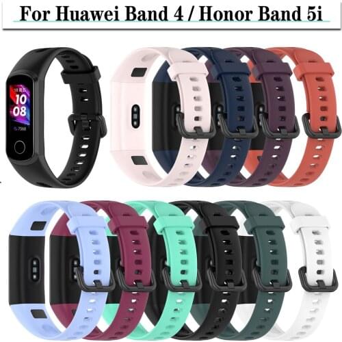 For Huawei Band 4 Strap Soft Silicone Sport Band Wristband Replacement Watchband For Honor Band 5i Bracelet Accessories