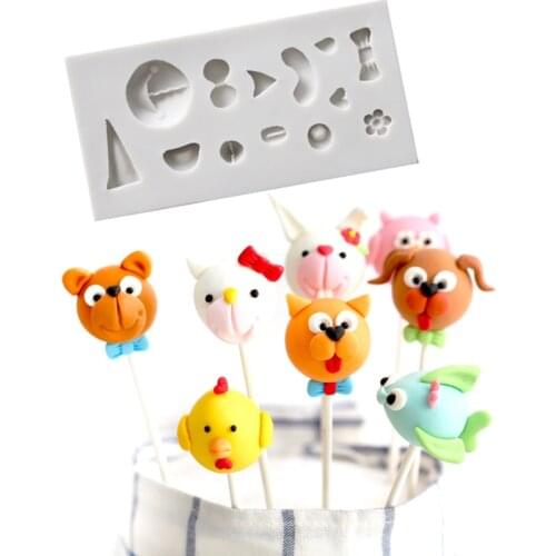 Small Animal Face Styling Mould Fondant Cakes Decor Tool Silicone Mold Sugarcraft Chocolate Baking Tools For Cakes Gumpaste Form