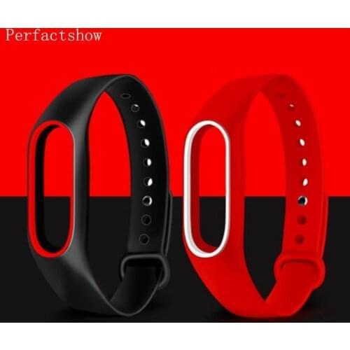 MiBand 2 Silicone Wrist Strap Bracelet Double Color Replacement watchband for Original Xiaomi Mi band 2 Wristbands belt Rubber