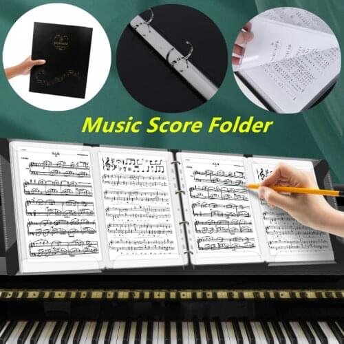 4 Pages Folding Music Score Coil Folder Practice Piano Paper A4 Sheet File Storage Book