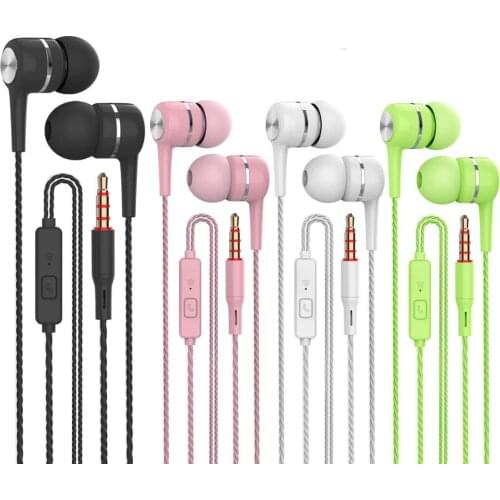 3.5mm Stereo Music Earphones Portable Earphone Wired In-Ear Headset no bluetooth with Microphone for Samsung S6/ S6 Edge