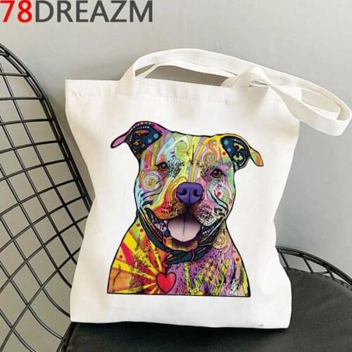 Bull Terrier shopping bag handbag tote eco jute bag recycle bag reusable bag net bolsa compra bolsas ecologicas cabas